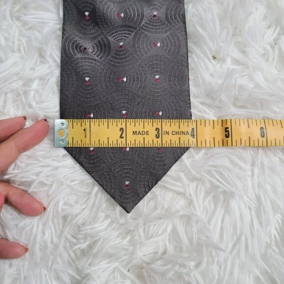 Calvin Klein Gray 100% Silk Tie - Picture 5 of 7